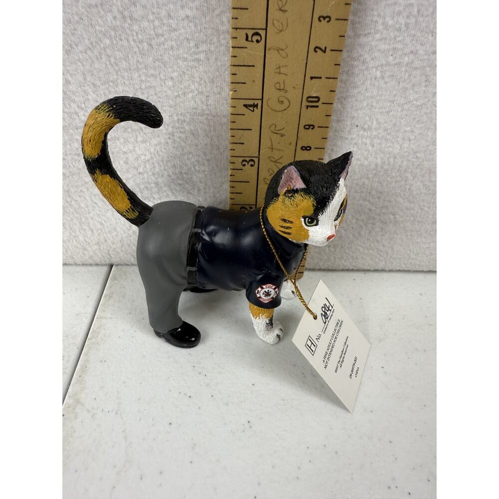 Hamilton Collection Three Hooks & Litters #3 Furr-ever Firefighter Cat Figurine